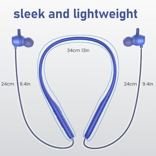 CXPSUE Neckband Earbuds Bluetooth with Stereo Sound,Headphones Wireless with 60 Hours Playtime,Wireless Headphones,Ear Buds Wireless Bluetooth Earbuds (3pack Blue) 5