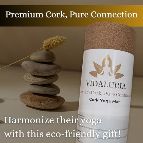 Cork Yoga Mat - 5mm Extra Large 72"x26" Non-Slip Yoga Mat with FSC Certified Portuguese Cork & Natural Rubber Base – Hot Mat for Home & Studio – yoga mat cork 9