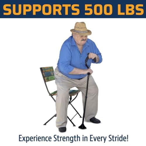 StrongArm Comfort Cane + Self Standing Lightweight Adjustable Walking Cane + Stabilizes Wrist & Provides Extra Support & Stability + Ergonomic Forearm Grip + Canes for Men & Women 7