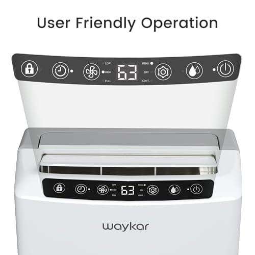 Waykar 2000 Sq. Ft 34 Pints 2025 Most Efficient Energy Star Dehumidifier for Home and Basement with Auto or Manual Drainage, Quiet 33dB Operation, 0.62 Gallon Water Tank Capacity 7