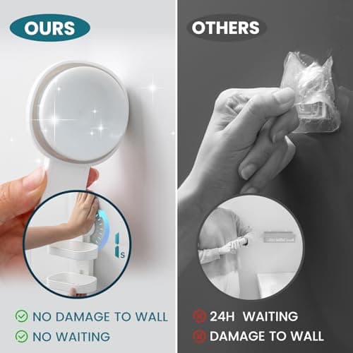 TAILI Soap Holder Soap Dish for Shower, Suction Cup Soap Holder for Shower Wall, Bathroom Accessories, Removable Strong Hold Soap Saver, Drill Free Double Soap Dish, White 2 Layer 8