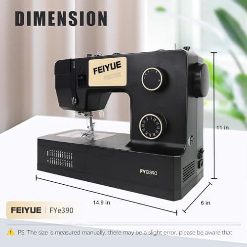 FEIYUE FYe390 Sewing Machine, Energy Saving Servo Motor, Heavy Duty & Portable, 23 Built-in Stitches, Multiple Needle Positions, 6 Bobbins & 5 Included Sewing Feet 7