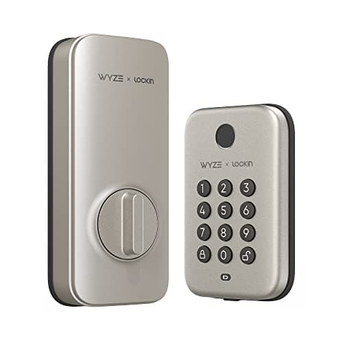Wyze Auto-Lock Bolt, Fingerprint Keyless Entry Door Smart Bluetooth Deadbolt Replacement, Backlit Keypad, IPX5 Weatherproof, in-App History and Scheduled Access, BHMA, UL 20-Min Fire Rated