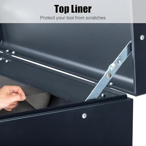 Winado 24" Portable Metal Tool Box, 5 Drawers Toolbox with Top Storage Tray, Carry Handle, Ball Bearing Runners, Lockable Tool Chest Cabinet for Garage, Warehouse, Repair Shop & Home, Black 6