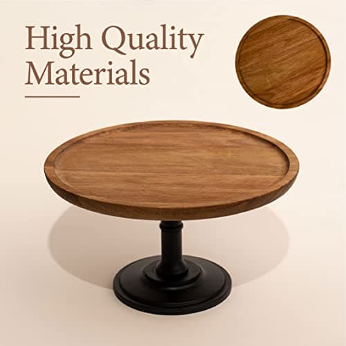 Wood Cake Stand Cake & Cupcake Display for Home & Kitchen Weddings & Birthdays by Bunam, Black 8