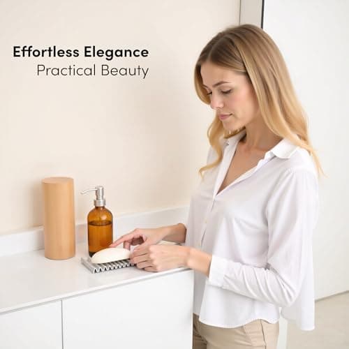 Xympo Aluminum Soap Dish (Pack of 2) – Rustproof Anodized Metal Soap Holder with Fast Drainage, Non-Slip Silicone Base, Modern Minimalist Design – Durable & Easy to Clean for Bathroom, Kitchen & Sink 7