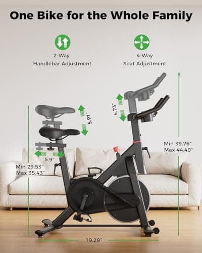 MJWW Exercise Bike, 32-Level Magnetic Resistance Stationary Bikes for Home, Low Noise 300LBS Weight Capacity Workout Cycling Bike for Home Gym with Pad Mount, LCD Monitor, Cup Holder 7