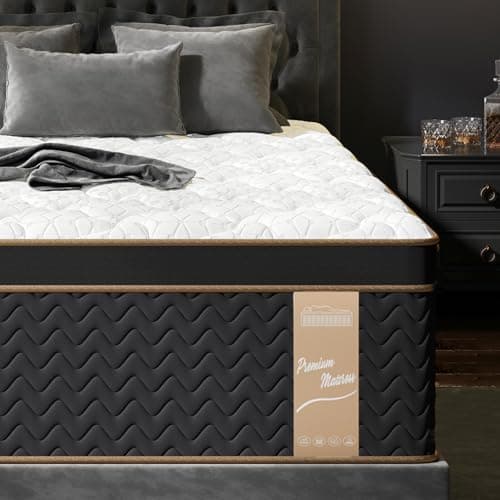 Queen Mattress 14 Inch, Cooling Hybrid Bed in a Box, Individual Pocket Springs, Motion Isolation, Targeted Hip/Shoulder/Lumbar Support, Fiberglass-Free, Ergonomic Zones, 365-Night Trial, CertiPUR-US