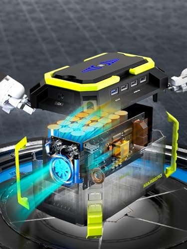 MARBERO Portable Power Station 150Wh Camping Solar Generator Laptop Charger Power Bank with AC Outlet 110V 150W Peak with 4*USB, 4*DC Ports, LED Flashlights for CPAP Home Camping Hurricane Emergency 8