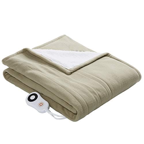 STONECREST Reversible Electric Blanket Heated Throw, 50"x60" Heating Blanket with 5 Setting Controller, 4 Hour Auto-Off, Overheating Protection, ETL Certified, Machine Washable (Light Khaki, 50"x60")
