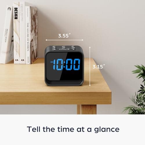 HOUSBAY Wooden Radio Alarm Clock - Dimmable Display for at-a-Glance Clock, Sleep-Friendly Light, Natural Alarm & Premium FM Radio for a Gentle Wake-Up 5