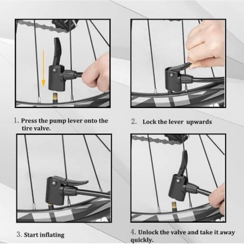 WWJ Bike Floor Pump with Gauge, Manual Hand Air Pump for Bicycle,Fits Schrader and Presta Valve Types, Portable Tire Pump Moutain Road Bikes, Car, Sport Ball High Pressure 160PSI 7