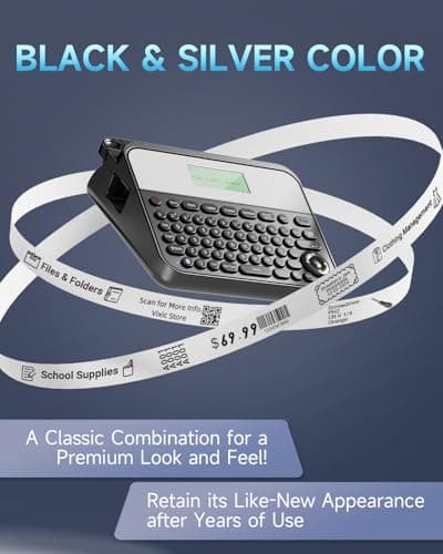 Vixic 18mm Label Maker, Label Maker Machine with-Tape 3/4 Inch, D480BT Bluetooth Wide Label Makers Large Print with Backlit Screen Rechargeable, Labeler Waterproof-Labels for Home Office School Gifts 5