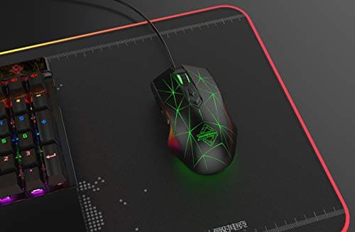 FIRSTBLOOD ONLY GAME. AJ52 Watcher RGB Gaming Mouse, Programmable 7 Buttons, Ergonomic LED Backlit USB Gamer Mice Computer Laptop PC, for Windows Mac OS Linux, Star Black 7
