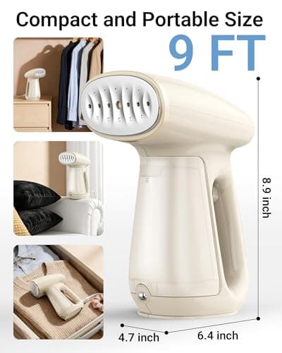 Bear Steamer for Clothes, Handheld Clothes Steamer,1300W Strong Power Garment Steamer with 230ml Tank,Fast Heat-up, Auto-Off, Steam Iron Fabric Wrinkle Remover with Brush for Home and Travel 5