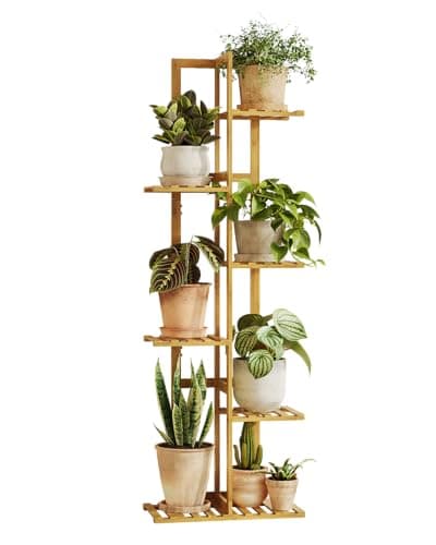 Bamworld Bamboo Plant Stand Indoor 6 Tiered Plant Shelf Outdoor Corner Plant Rack for Multiple Plants Flower Stand Plant Holder for Living Room Bedroom Balcony Patio Garden 48 Inch Natural