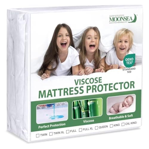 Waterproof Mattress Protector Twin Size, Skin Friendly and Breathable Twin Mattress Cover for Kids, Viscose Jersey Mattress Pad with 14" Deep Pocket