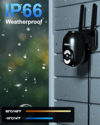 Xega 4G Security Camera Outdoor with SIM Card【Plug in】 Wired No WiFi Camera, 24/7 Recording PTZ Auto Tracking Human Detection Light Siren Alert, Unlimited Data Plan, Only Support The Built-in SIM 6