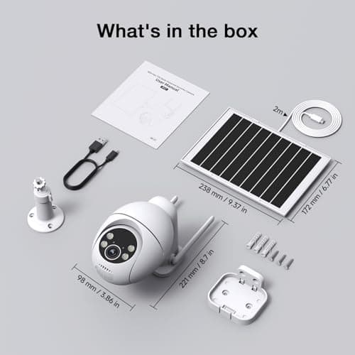 TKENPRO Solar Camera Outdoor Wireless, 2K Color Night Vision, Always-on-Video Security Camera Wireless Outdoor, Smart 24/7 Recording, Auto-Tracking, 2.4GHz Wi-Fi, IP65 8