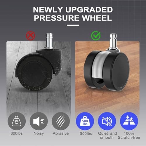 KWKSV 500 lbs Tall Drafting Chair for Standing Desk with Flip-up Armrests, Pressure Locking Casters, W-Shape Thicken Cushion, Breathable Mesh Extended Height Office Chairs (Black) 7