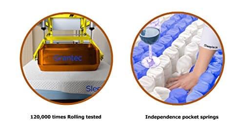 Olee Sleep Queen Mattress, 10 Inch Support Cloud Hybrid Mattress, Gel Infused Memory Foam, Pocket Spring for Support and Pressure Relief, CertiPUR-US Certified, Bed-in-a-Box, Soft, Queen Size 7