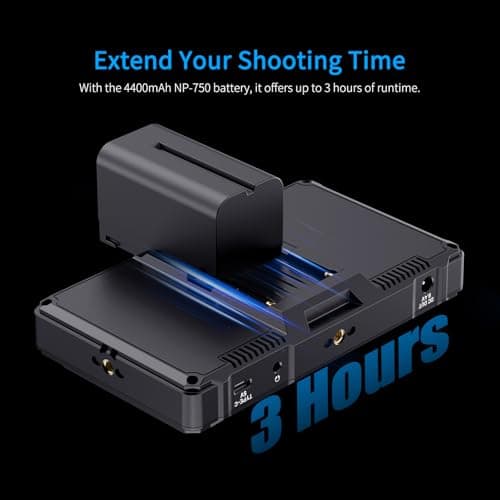 FEELWORLD FW568 PRO 6 Inch 1200nit High Bright Camera DSLR Field Monitor with F750 4400mAh Battery and Bag, Custom 3D LUT Camera Monitor 4K 60Hz HDMI in Out Waveform Monitoring Lightweight 8