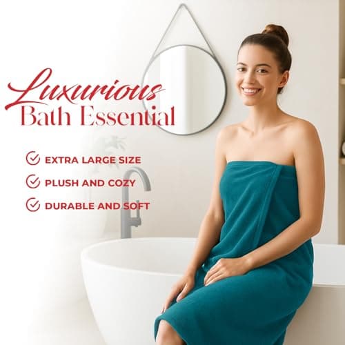 RIVERSIDE Pack of 1 Jumbo Bath Sheet 40 x 80 Inches - Extra Large Bath Towel, Super Soft & Highly Absorbent, 100% Cotton Quick Dry, Perfect to Wrap Yourself in - Teal 5