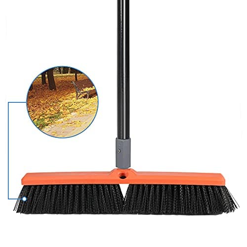 TreeLen 18 inch Push Broom Outdoor - Heavy Duty Broom for Driveways, Sidewalks, Patios and Deck Cleans Dirt, Debris, Sand, Mud, Leaves and Water-18 Wide Bristles 6