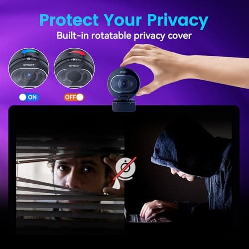 EMEET S600 4K Webcam for Streaming - Sony 1/2.55'' Sensor, PDAF Autofocus, 1080P@60FPS, 2 Noise Reduction Mics, Built-in Privacy Cover, 73° FOV, Streaming Camera for Live Commerce/Gaming/Beauty 7