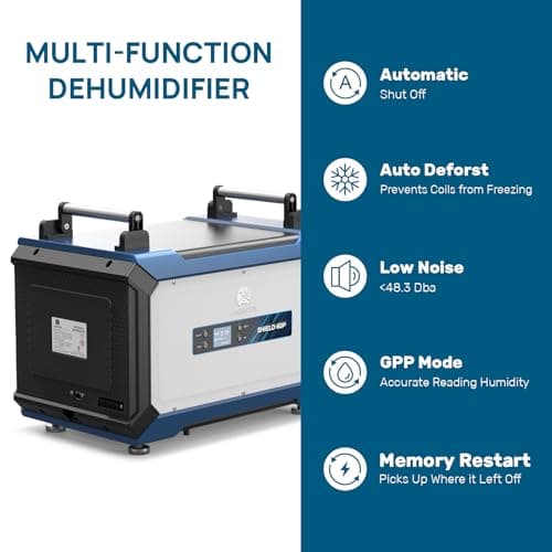 ARGENDON 180 Pints Commercial Dehumidifier with Pump for Crawl Space, Industry Water Damage Unit for up to 2,300 sq ft Large Space, Job Sites, Basement, Auto Defrost, 5 Years Limited Warranty 6