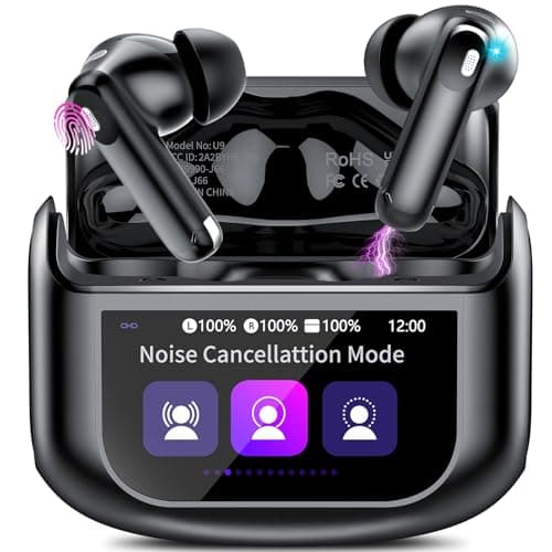 Wireless Earbuds, Bluetooth 5.4 Headphones with Multifunctional Touch Screen, 48H Bass Stereo Ear Buds with ANC/ENC Noise Cancelling/Transparency Mode, IPX7 Earphones with 5 EQ Modes for iOS Android