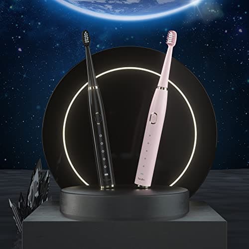 7AM2M Sonic Electric Toothbrush for Adults and Kids- High Power Rechargeable Toothbrushes with 8 Brush Heads,5 Adjustable Modes, Built-in 2-Minute Smart Timer,4 Hours Fast Charge for 30 Days(Pink) 8