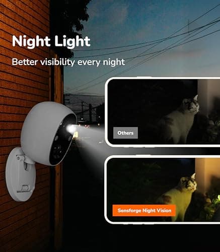 Sensforge 2.5K Indoor Outdoor Battery Camera, Smart AI Detection, Spotlight & Color Night Vision, Magnetic Mount, Dual-Band Wi-Fi (2.4G/5G), 32GB SD Card, Free Basic Plan, Optional Subscription 6