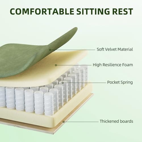 Ferghana Velvet Fabric Gaming Chair, High Back Ergonomic Gamer Chair for Adult, Comfortable Video Game Chair with Footrest and Massage Lumbar Cushion, Racing Reclining Office Computer Desk Chair Green 6