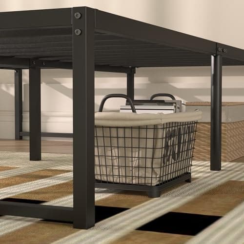 VECELO 14" High Queen Bed Frame/Metal Platform Mattress Foundation/No Box Spring Needed 5