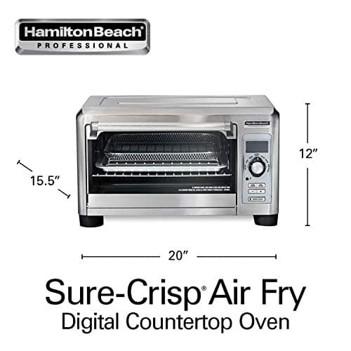 Hamilton Beach Professional Sure-Crisp Digital Toaster Oven Air Fryer Combo, 1500W, Fits 12” Pizza 6 Slice Capacity, Temperature Probe, Stainless Steel (31243) 7