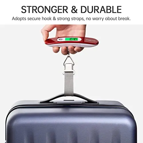 FREETOO Luggage Scale Portable Digital Hanging Scale for Travel, Suitcase Weight Scale with Superior Piano Lacquer 110 Lb/ 50Kg Capacity, Battery Included 5