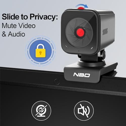 NBD 2K Webcam for PC & Laptop, Autofocus Computer Camera with Remote Control, 2 AI-Noise Canceling Microphones, Stereo Mics, Adjustable Field of View, Low-Light Correction, Built-in Privacy Cover W100 5