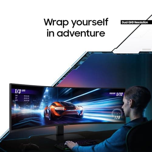SAMSUNG 49" Odyssey G9 (G95C) Series DQHD 1000R Curved Gaming Monitor, 240Hz, 1ms(GtG), DisplayHDR 1000, AMD FreeSync Premium Pro, Eye Saver Mode, Auto Source Switch+, LS49CG950ENXZA, 2024 4