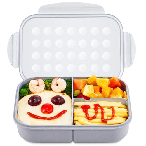 MISS BIG Bento Box for Kids, Leakproof Lunch Box, No BPAs & Chemical Dyes, M/W, D/W & Fridge Safe (1150ml Gray)