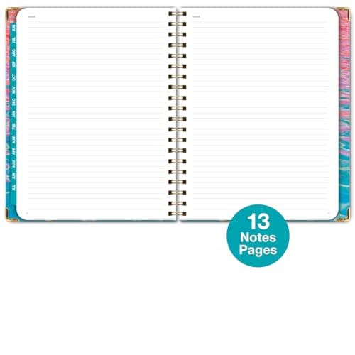 HARDCOVER Academic Year 2024-2025 Planner: (June 2024 Through July 2025) 8.5"x11" Daily Weekly Monthly Planner Yearly Agenda. Bookmark, Pocket Folder and Sticky Note Set (Summer Bliss) 5