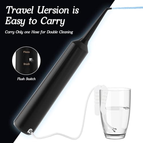 NGDGDDW 2-1 Professional Electric Toothbrush with Water Flosser, 3800VPM Ultrasonic Water Dental Flosser Toothbrush Combo- 4 Modes & 4 Intensity Levels, Brushing & Flossing for Home and Travel, Black 7