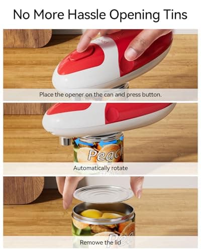 Phniti Handheld Electric Can Opener - Automatic Smooth Edge, Battery Operated for Seniors/Arthritis/Chefs - Fits All Can Sizes for Kitchen Use 6
