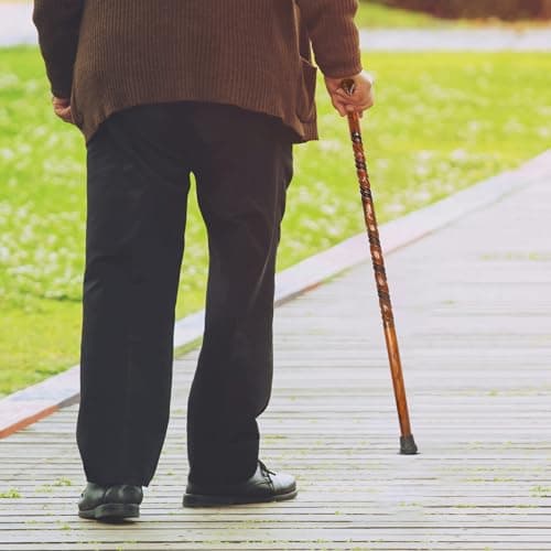 KSJONE Wood Cane 37 Inches Natural Classic Wood Walking Stick Fancy Canes Ergonomic Wood Cane for Seniors (Elegant Derby Handle) (Foldable Derby 2) 9