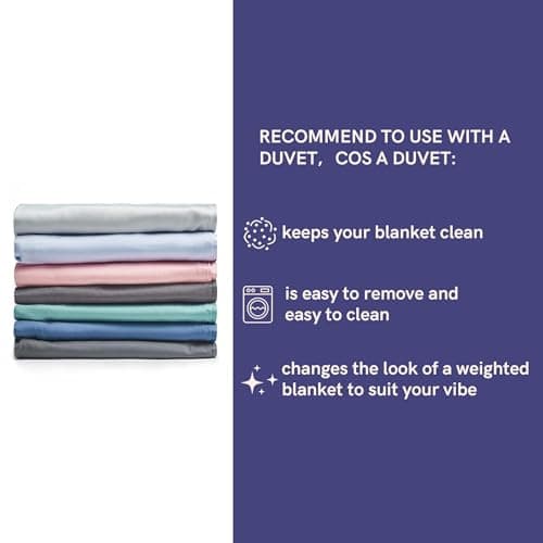 YnM Exclusive Weighted Blanket, Organic Long Stapled Cotton with Glass Beads, Bed Blanket for One Person of 190lbs, Ideal for Queen/King Bed (60x80 Inches, 20 Pounds, Lavender) 9