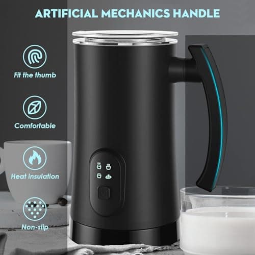 Electric Milk Frother, 4 in 1 Milk Steamer,11.8oz/350ml Automatic Warm and Cold Foam Maker for Coffee,Latte, Cappuccino, Macchiato, Hot Chocolate 6