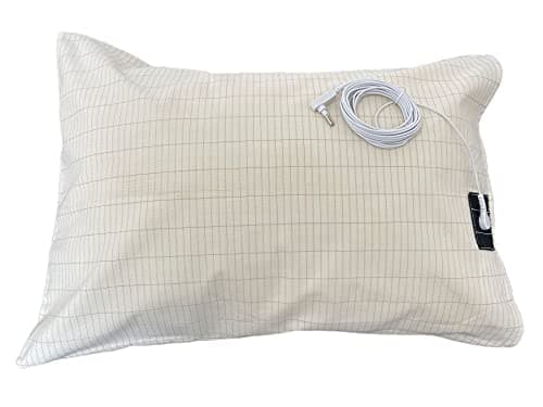 PANBMAO Grounding Pillowcase Queen 10% Silver with 15ft Grounding Cord Organic Cotton for Better Sleep Healthy White Color