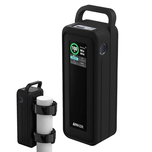 CaSZLUTION Protective Silicone Case for Anker Prime Power Bank 27,650mAh 250W - Portable with Handle & Hook Loop Strap, Anti-Slip & Shockproof Design (Black)