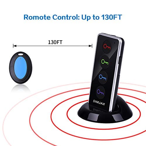 Key Finder with Up to 131ft Working Range in Open Space, Simjar Wireless Remote Control RF Key Finder Locator for Keys Wallet Phone Glasses Luggage Pet Tracker 6