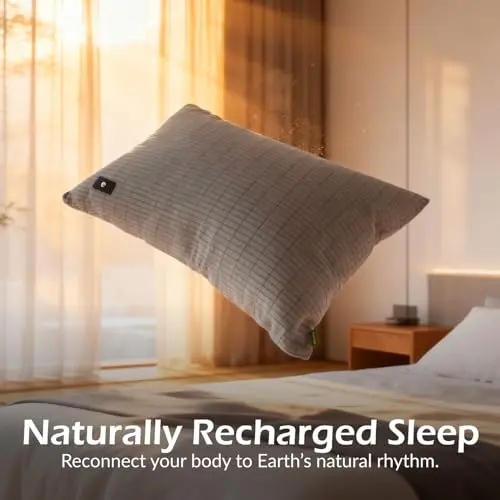 The Grounding Co. Terra Grounding Pillow Case – King Size 20x37in– Premium Fabric Blend – Organic Egyptian Cotton & Silver-Infused Threads – Pillow Cover for Sleep & Recovery 6